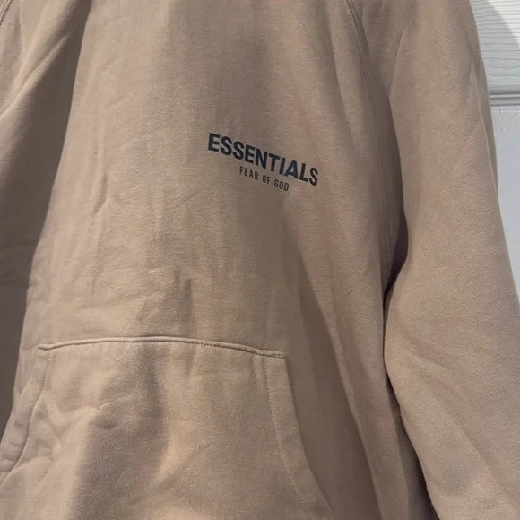ESSENTIALS FEAR OF GOD TAN HOODIE SWEATSHIRT - Picture 2 of 6